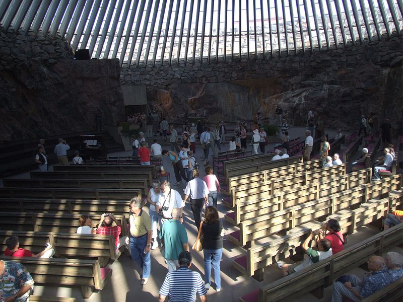 Helsinki, Im Inneren der Felsenkirche