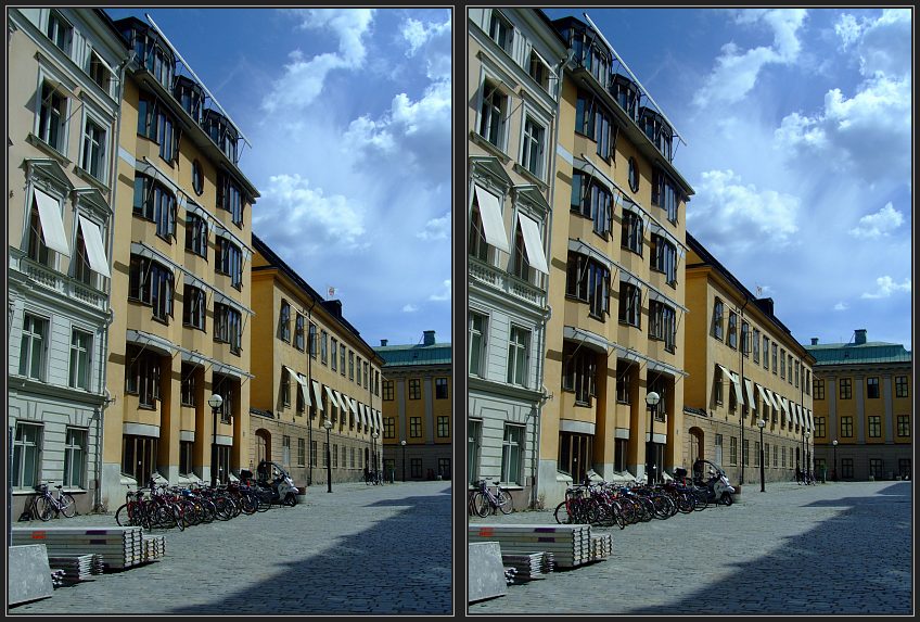 Hinter einem Bankhaus